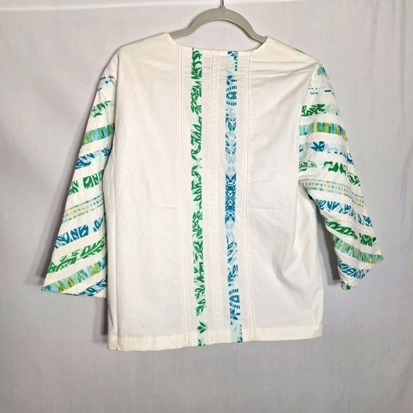 Vintage BFA Classics WomensBlazer Open Front Tropical Beachy Coastal Y2K Medium - Picture 7 of 10
